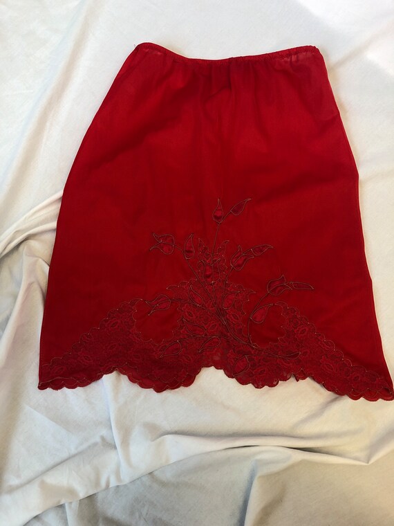 Red divine half slip Charmode nylon silk and lace… - image 9