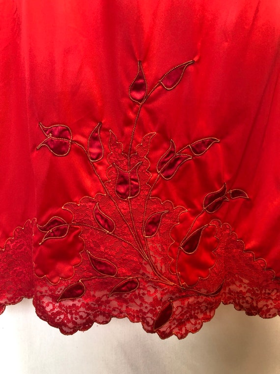 Red divine half slip Charmode nylon silk and lace… - image 7