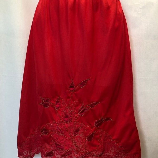 Red Nylon Half Slip Etsy