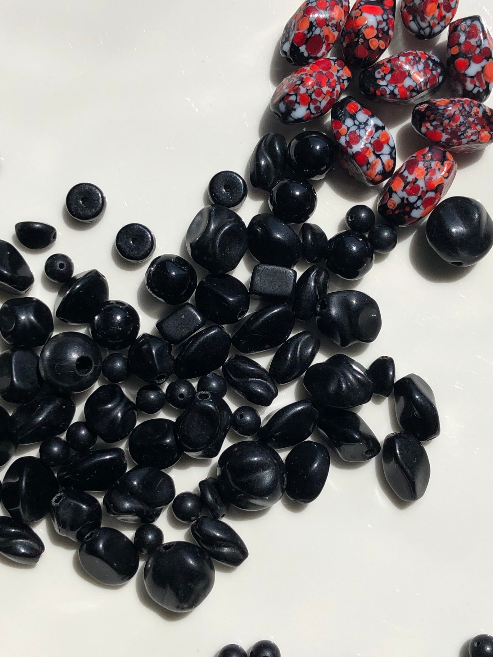 Lot of three medicine vials of glass beads. All shapes and Etsy