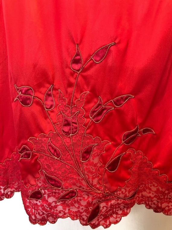 Red divine half slip Charmode nylon silk and lace… - image 2