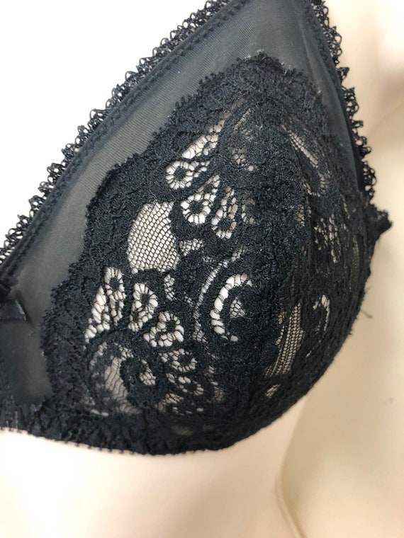 Vintage Valentino intimates black lace bra, 1950s… - image 2