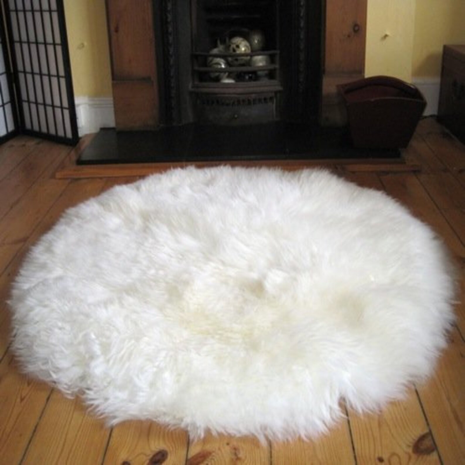 Sheepskin Patchwork Rug Round. Genuine Soft Fur Natural. Etsy