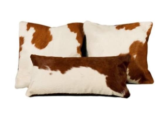 Cowhide Pillow Cover Cushion Cow Hide Cowhide Pillow (Set of 2) | Safavieh
