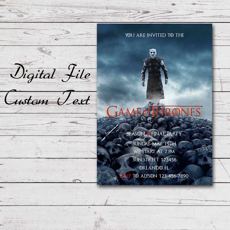Game Of Thrones Invitation Game Thrones Party Game Of Etsy