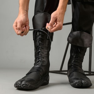 аби из мягкой кожи ниндзя, и с аздвоенным носком, таби 2023 ода, ет на заказ, ерные ботинки