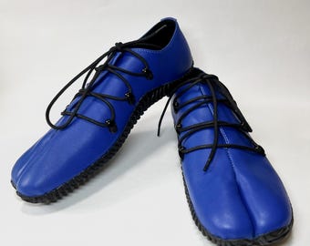 Custom Ninja Shoes Blue Tabi Shoes Tabi Margiela Shoes Custom Tabi Boots Tabi Boots long Red Handmade