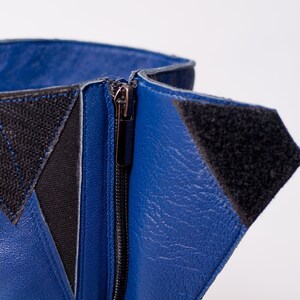 Blue Leather Tabi Shoes Handmade Japanese Split Toe Shoes, Soft Leather Ninja Boots, Unisex Custom Size Footwear image 2