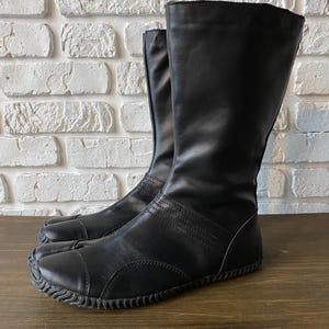Blue Leather Tabi Shoes Handmade Japanese Split Toe Shoes, Soft Leather Ninja Boots, Unisex Custom Size Footwear image 8