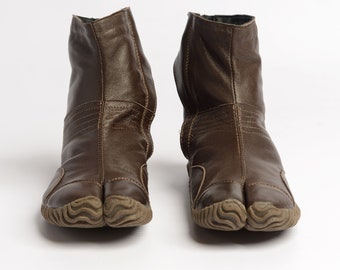 Japanische Herren Tabi Stiefel Tabi Socken Leder Tabi Stiefeletten Handgefertigte Herren Braun Leder Tabi Stiefel