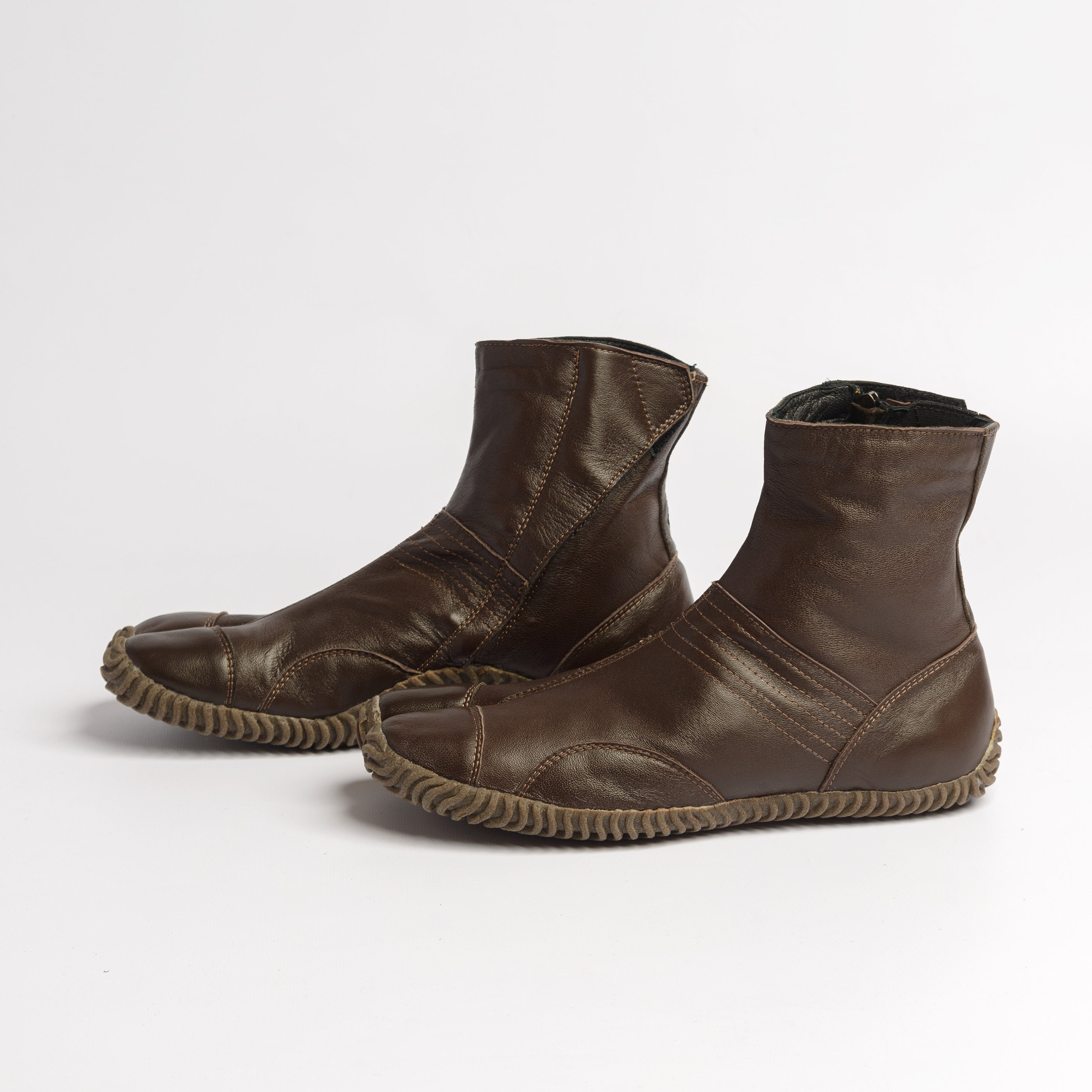Japanese Men's Tabi Boots Tabi Socks Leather Tabi Ankle Boots