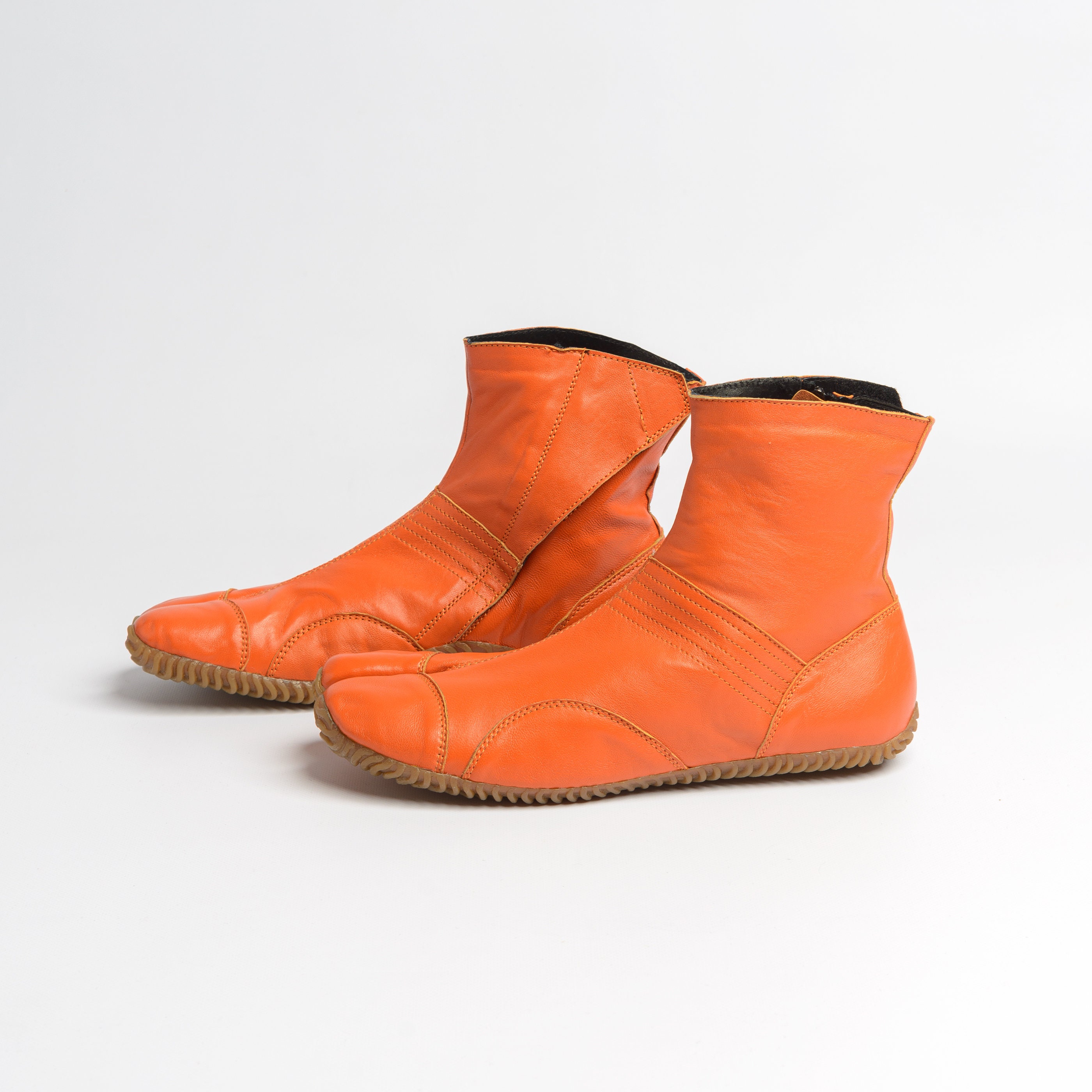 Jikatabi Tabi Shoes Tabi Ninja Boots Orange Leather Tabi Jikatabi Tabi Shoes Tabi Ninja Boots Orange Leather Tabi
