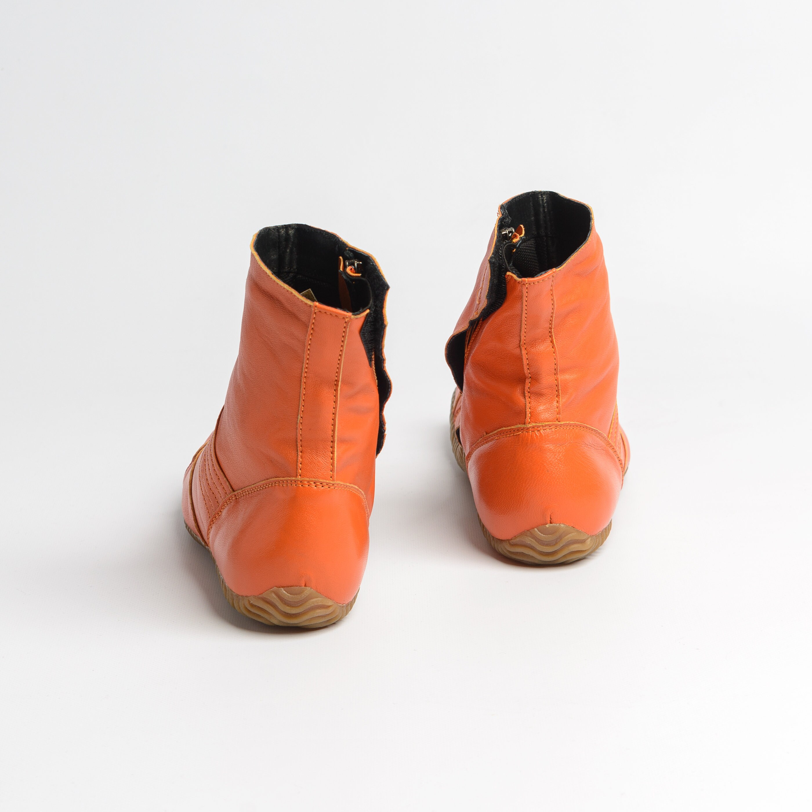 Jikatabi Tabi Shoes Tabi Ninja Boots Orange Leather Tabi