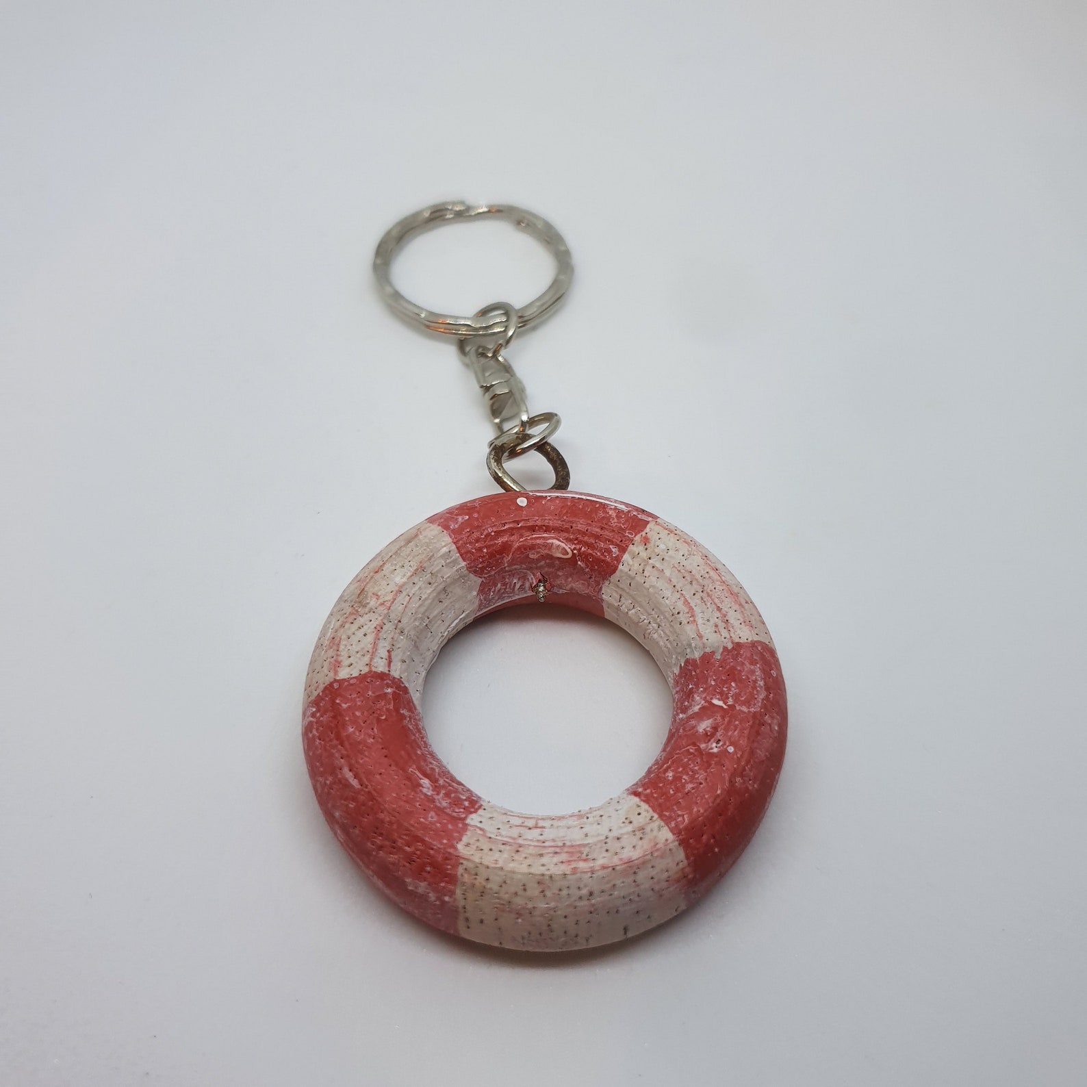 Hand Carved Wooden Boat Keyring red Etsy
