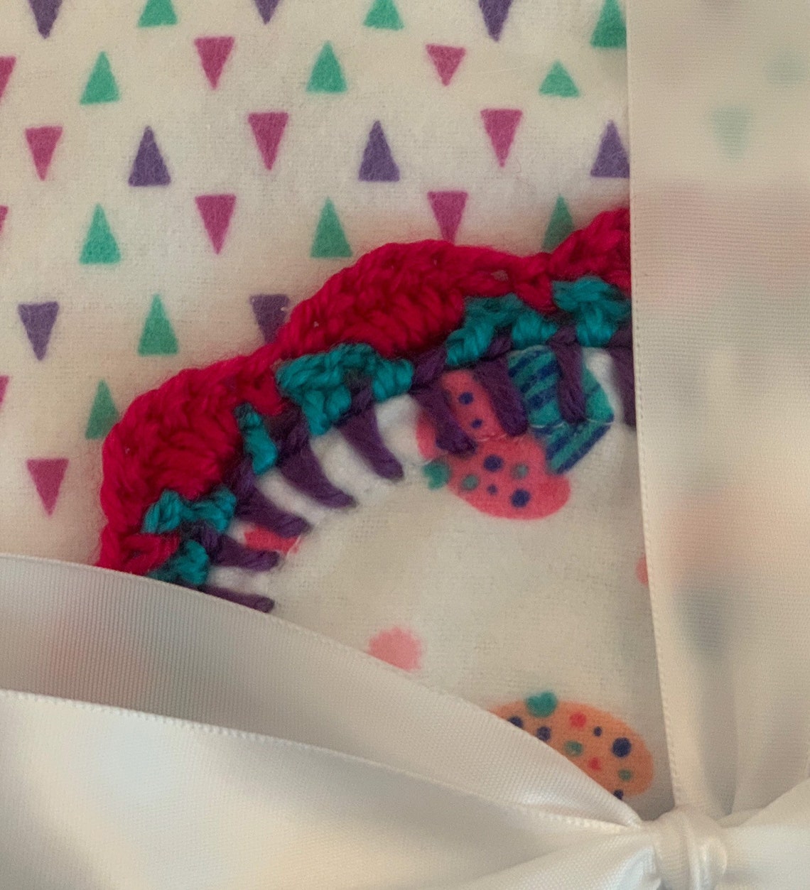 Baby Receiving Blanket With Crochet Edge Large Double Layer Etsy