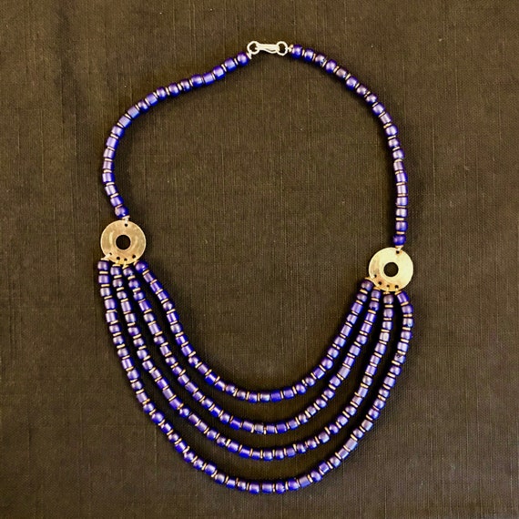 Antique Lapis Lazuli Beaded Necklace NEW PRICE! - image 2