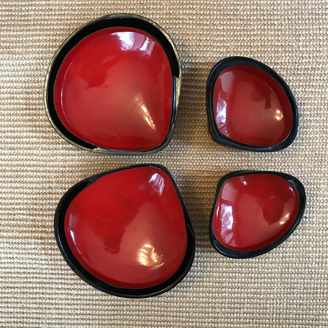 Urushi Wooden Shell Box Set Japanese Lacquerware - Etsy