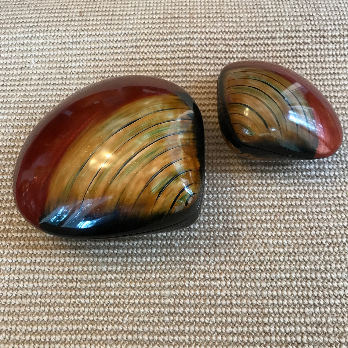 Urushi Wooden Shell Box Set Japanese Lacquerware - Etsy