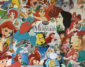 Disney "The Little Mermaid" bumper ephemera paper scrap pack 100 piece ideal for collage/junk journals/scrapbooks/decoupage