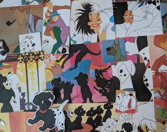 Disney 101 Dalmatians & 102 Dalmatian’s 60 piece ephemera paper pack,ideal for scrapbooking, junk journals, card making, collage etc"