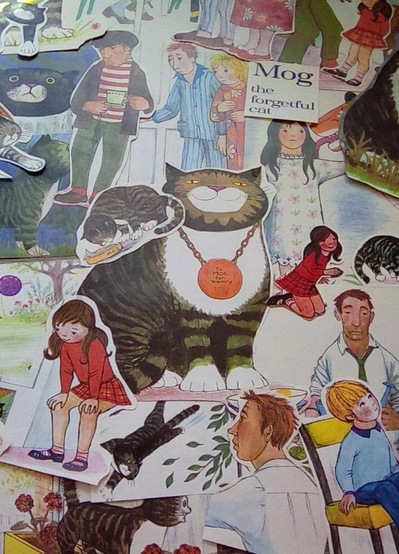 Mog The Forgetful Catjudith Kerr 50pc Ephemera Paper Pack Hand Cut Style Images Decoupagescrap Bookchildrens Craftspartyjournal - 