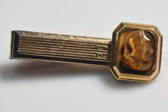 Tie Clip HICKOK USA Roman Tiger Eye Tie Clasp Mid… - image 5