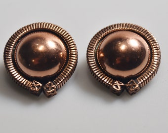 RENOIR Mid-Century Clasp Style Copper Earrings **One clasp does not secure as well as the other** jb32-21