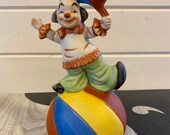 Vintage Clown Figurine Ceramic Circus Clown Musicbox