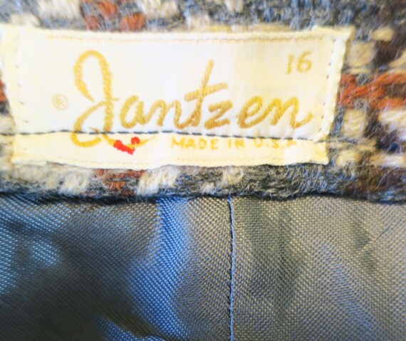 Vintage 1950s Plaid Wool Pencil Skirt Jantzen Bro… - image 5