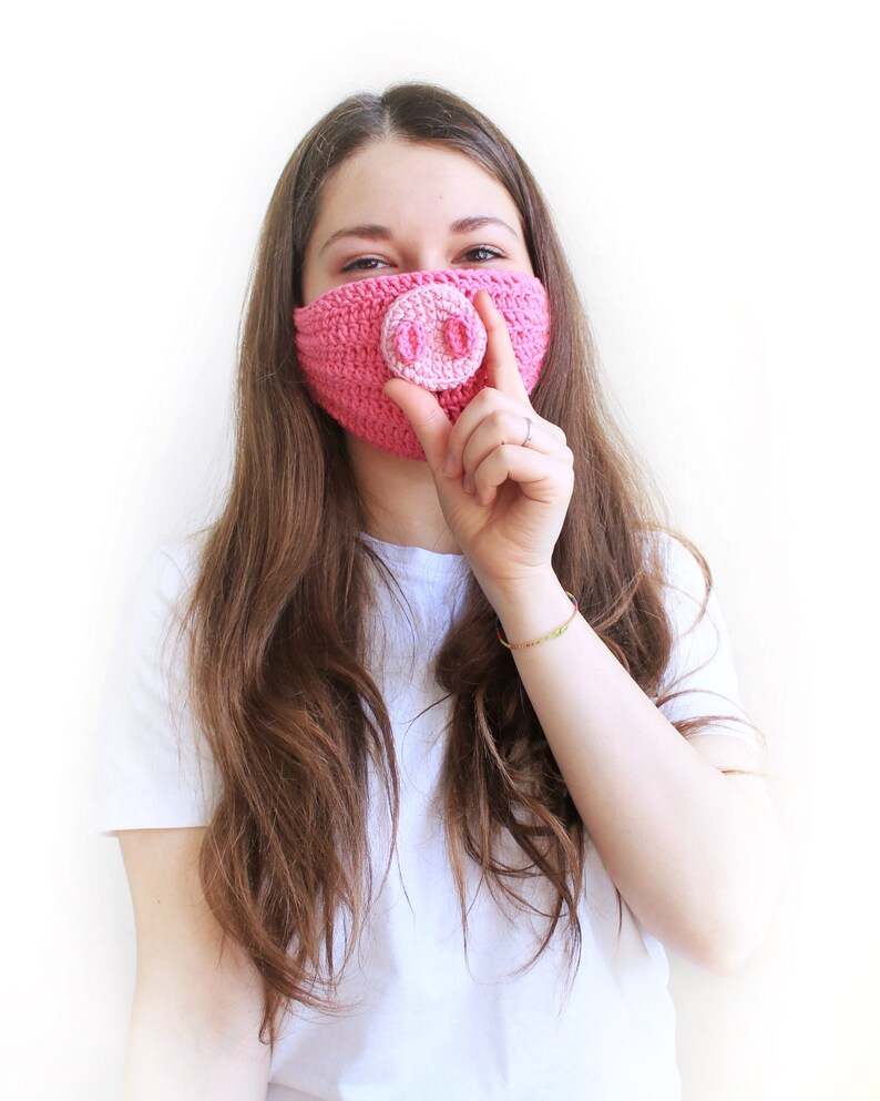 Cute Animal Face Mask Pattern Pdf Crochet Face Mask With Etsy