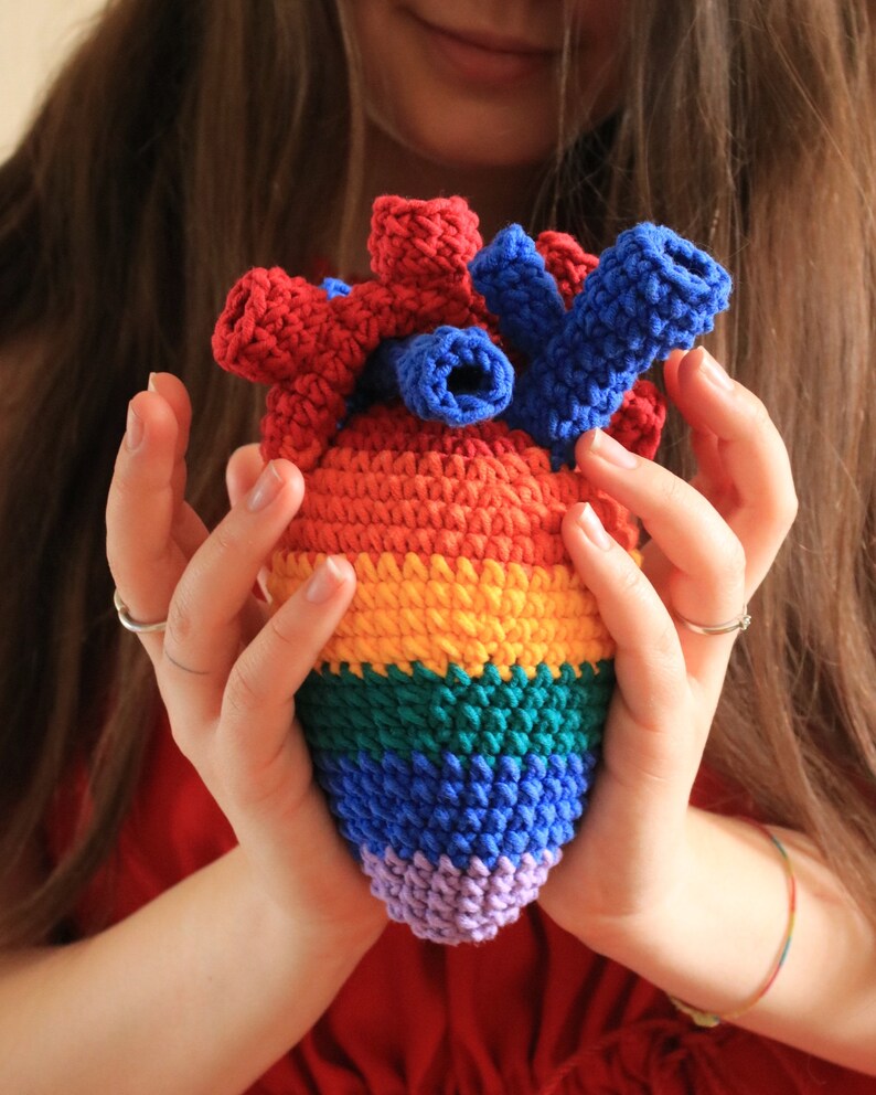 LGBTQ rainbow heart crochet pattern pdf gay pride amigurumi Etsy