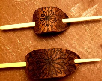 Leather Customizable Hair Pin