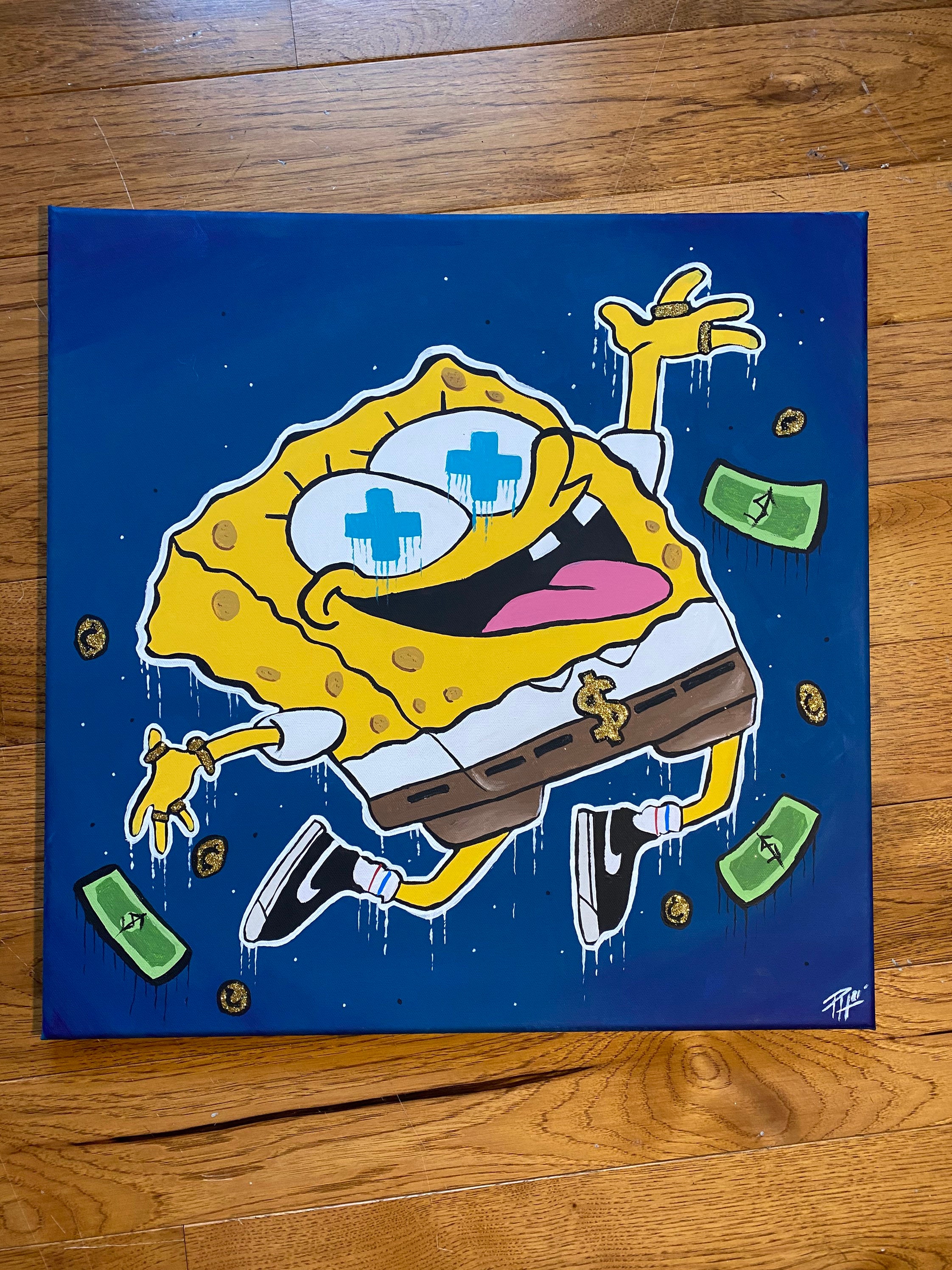 Spongebob Squarepants acrylic painting. | Etsy