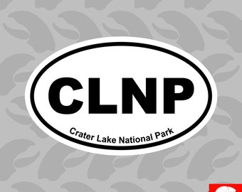 Crater Lake National Park Brown Oval Sticker Self Adhesive Vinyl Euro CLNP
