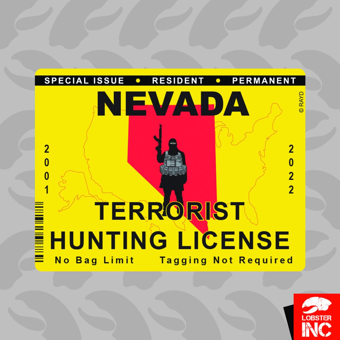 Nevada Terrorist Hunting Permit Sticker Self Adhesive Vinyl Etsy