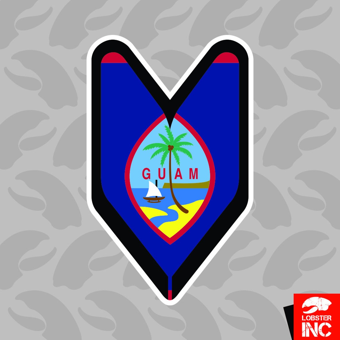 Guam Driver Badge Sticker Self Adhesive Vinyl wakaba leaf Etsy