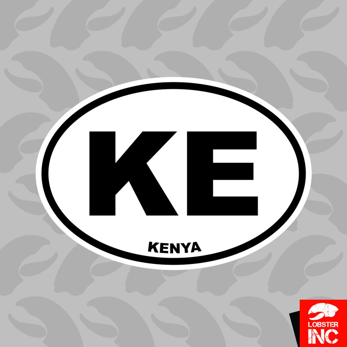 Kenya Oval Sticker Self Adhesive Vinyl Kenyan Country Code Etsy