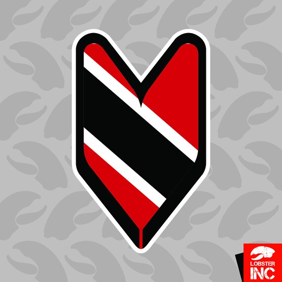 Trinidadian Driver Badge Sticker Vinyl wakaba leaf soshinoya Trinidad TTO TT