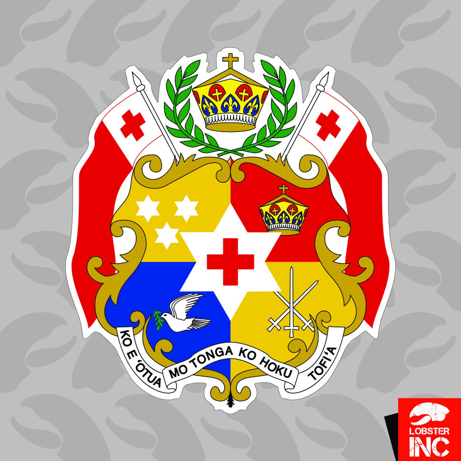 Tongan Coat of Arms Sticker Self Adhesive Vinyl Tonga Flag TON Etsy