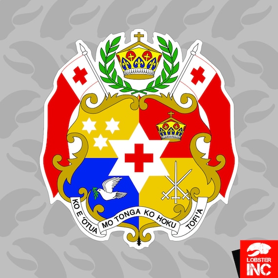 Tonga country flag shield sticker vinyl decal