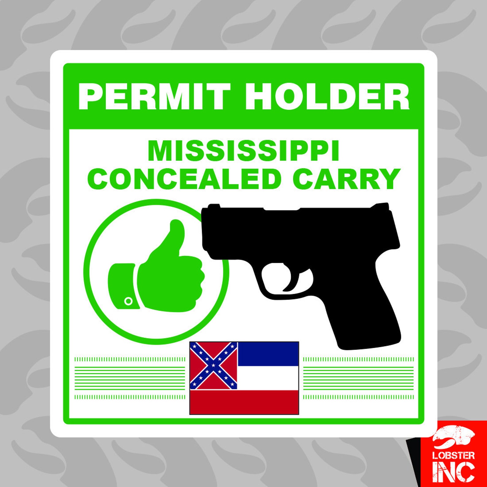 Mississippi Concealed Carry Permit Holder Sticker Self Etsy