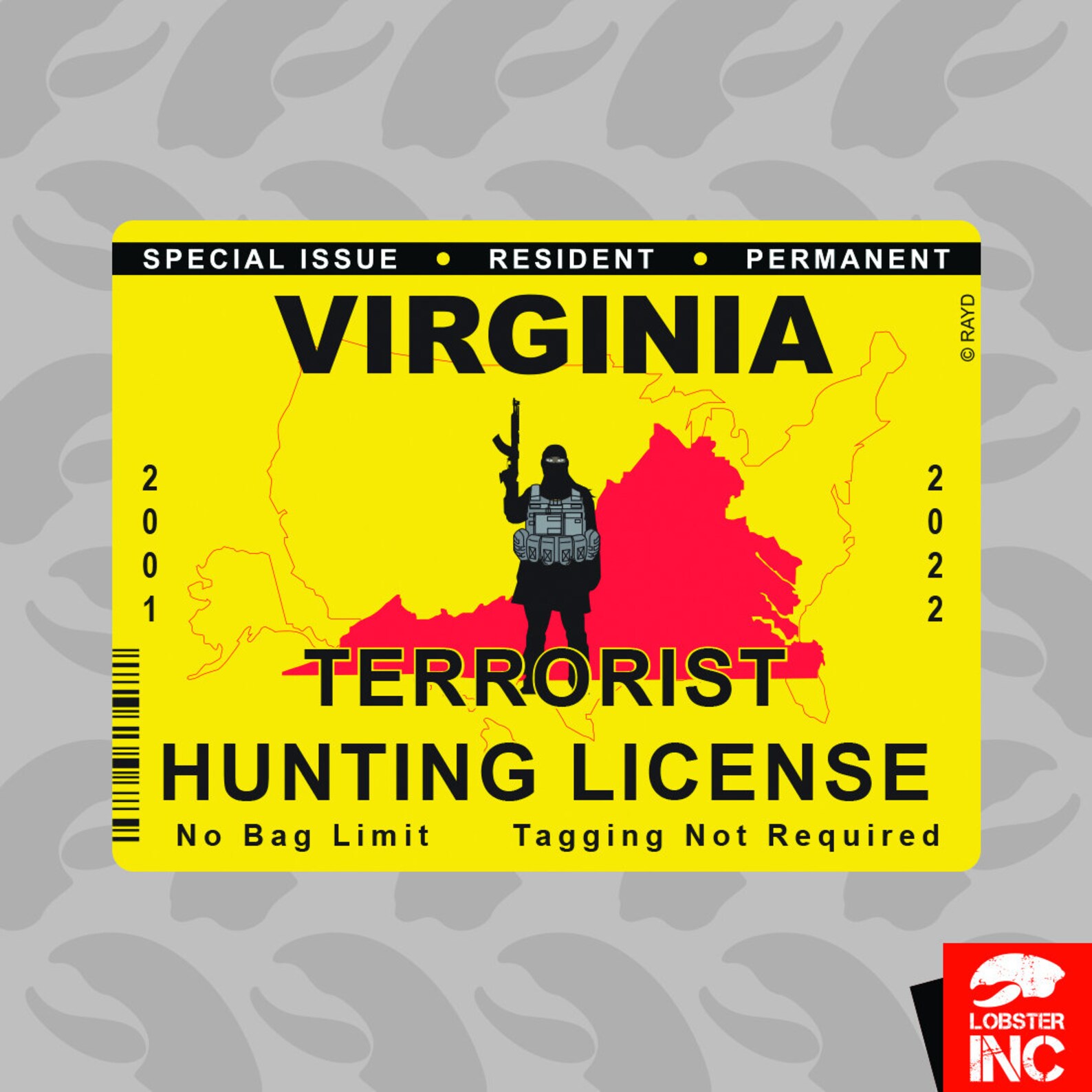 Virginia Terrorist Hunting Permit Sticker Self Adhesive Vinyl Etsy