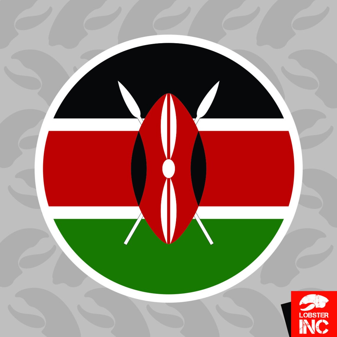 Round Kenyan Flag Sticker Self Adhesive Vinyl Kenya KEN KE Etsy