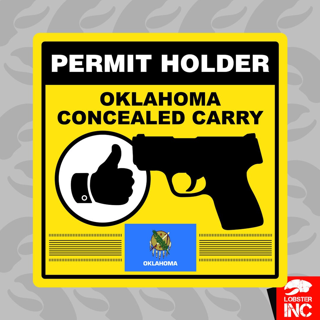 Oklahoma Concealed Carry Permit Holder Sticker Self Adhesive Etsy