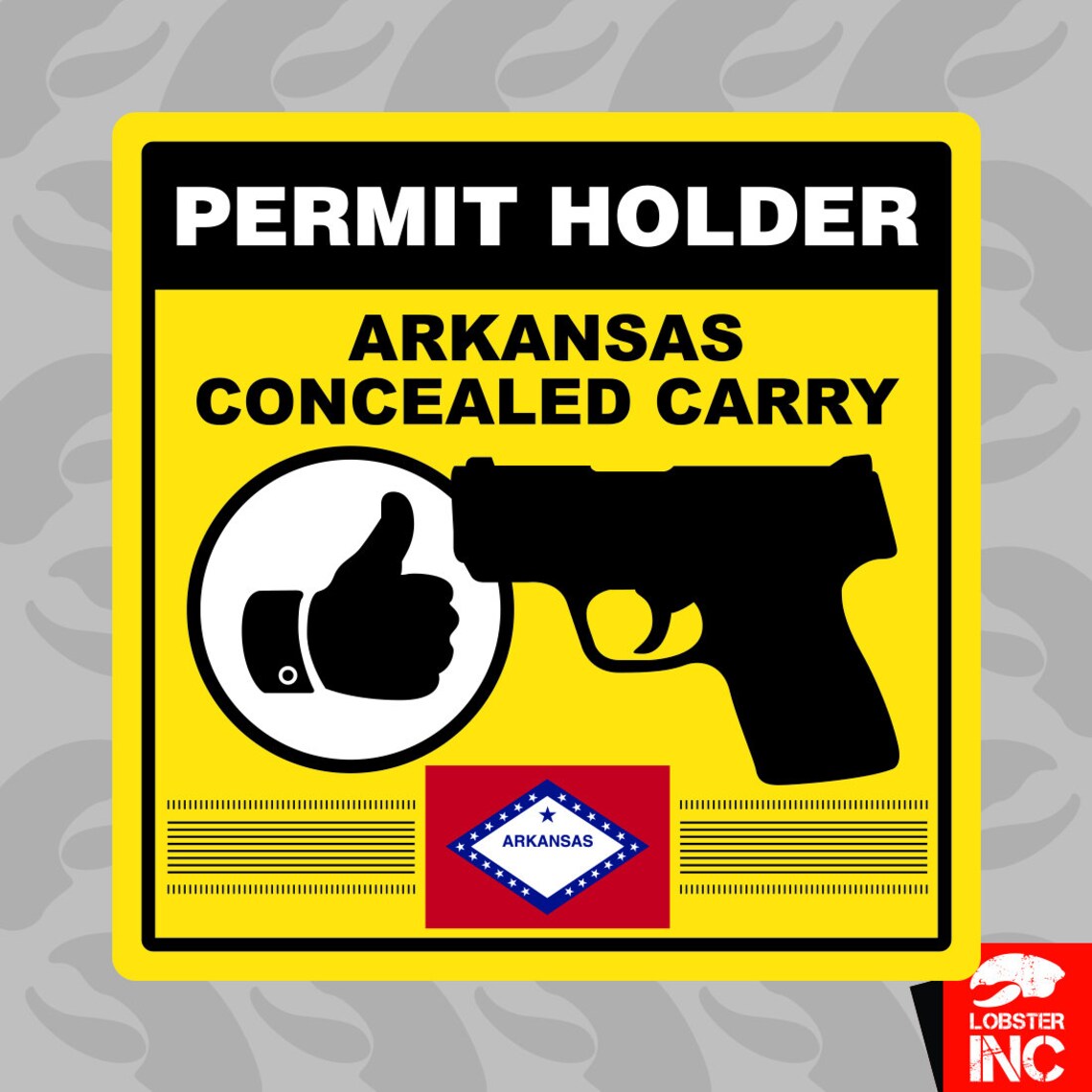 Arkansas Concealed Carry Permit Holder Sticker Self Adhesive Etsy