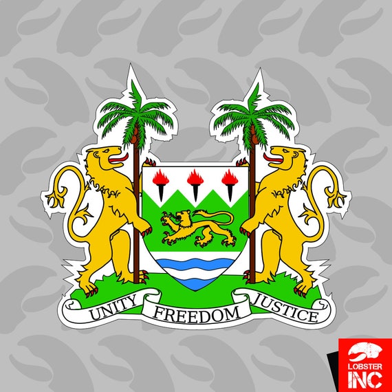 Download Sierra Leonean Coat of Arms Sticker Self Adhesive Vinyl Sierra | Etsy