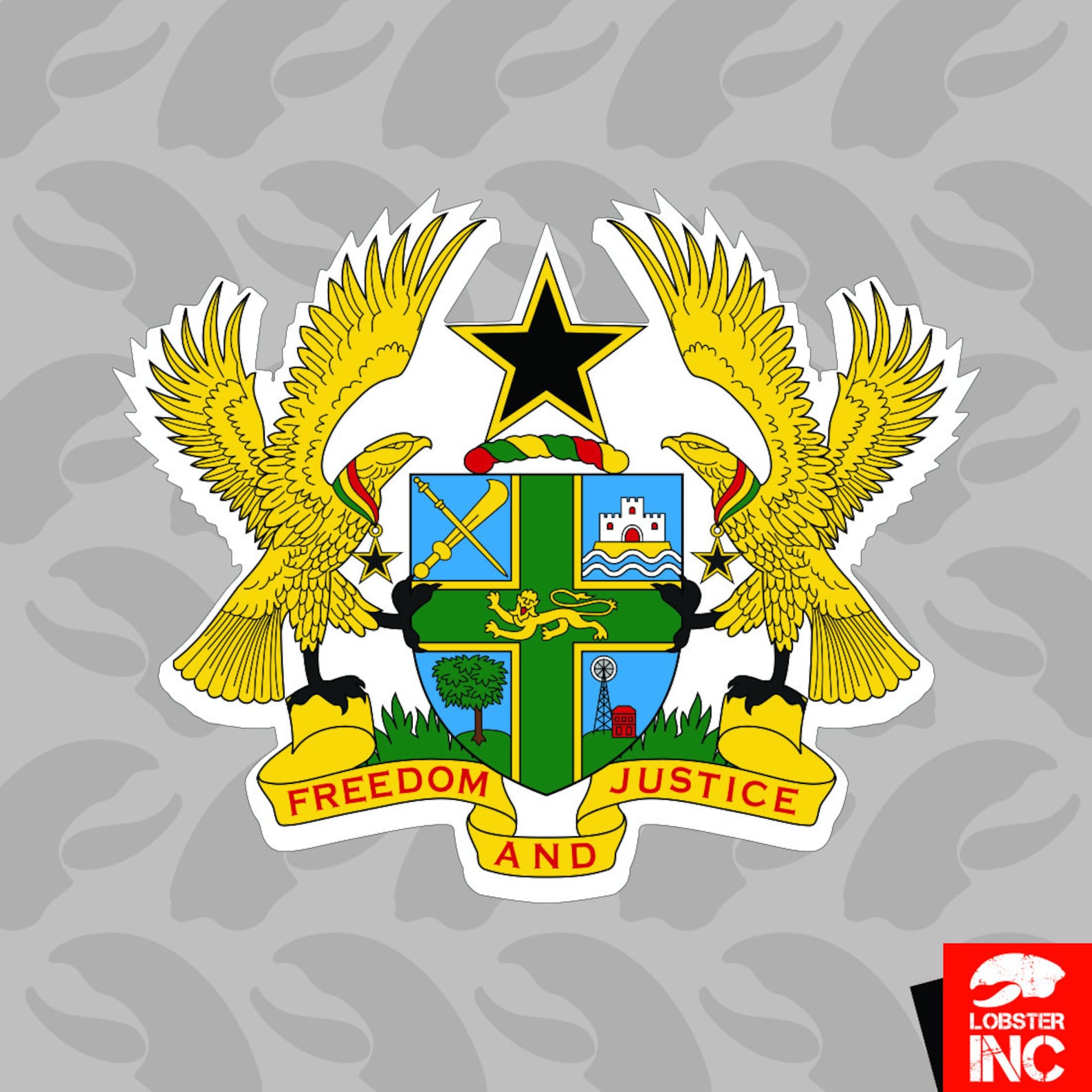 Ghanaian Coat of Arms Sticker Self Adhesive Vinyl Ghana Flag Etsy