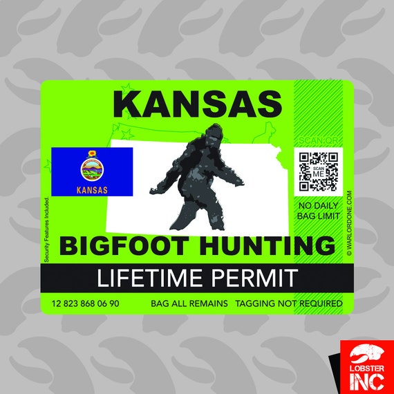 Bumper Sticker Sasquatch Hunting Permit CALIFORNIA