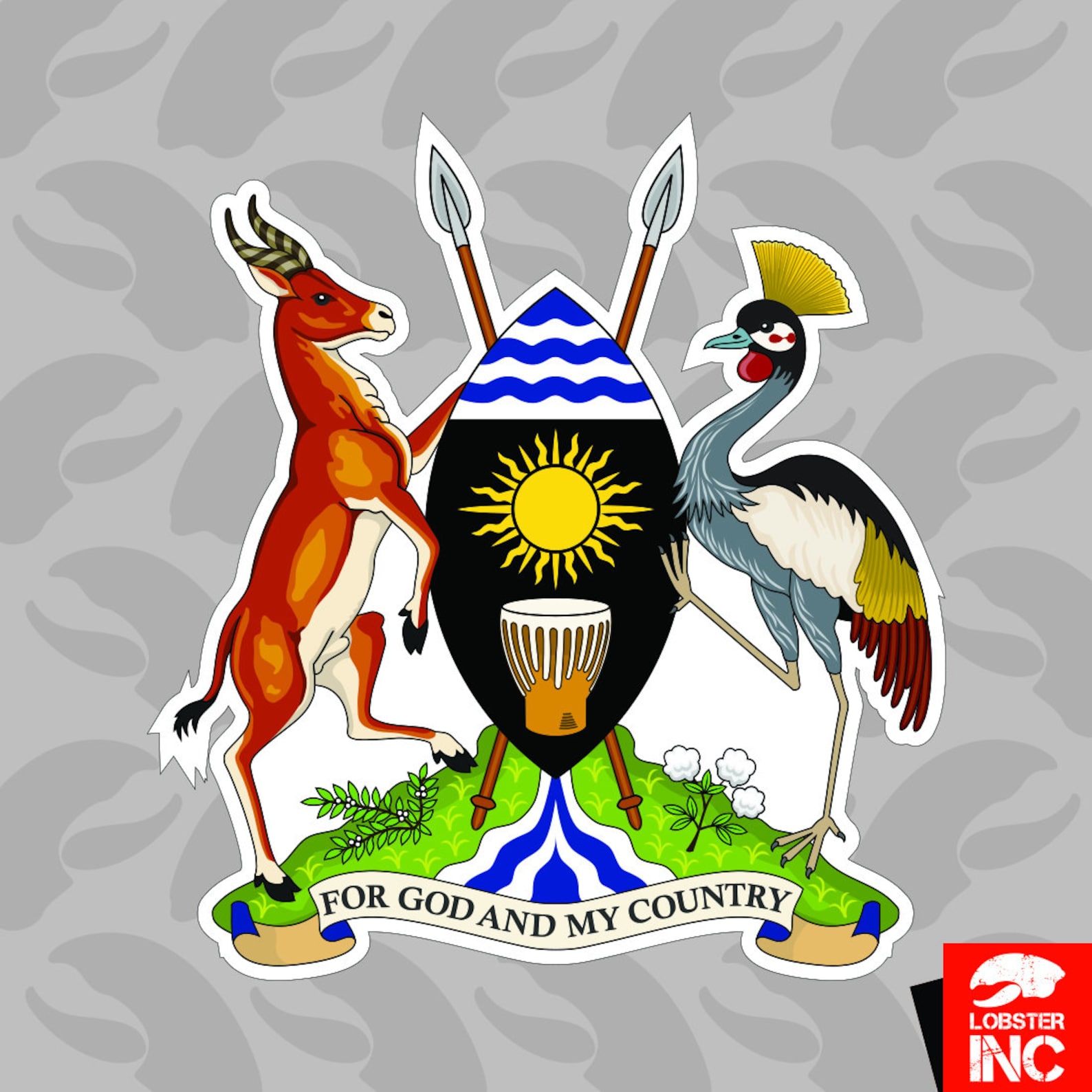 Ugandan Coat of Arms Sticker Self Adhesive Vinyl Uganda Flag Etsy
