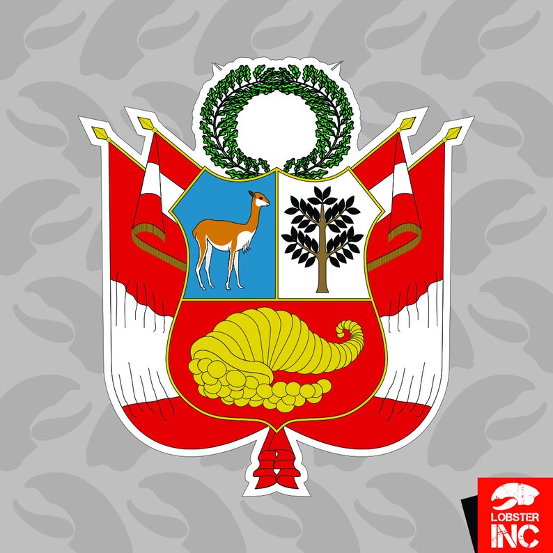 Peruvian Coat of Arms Sticker Self Adhesive Vinyl Peru Flag Etsy
